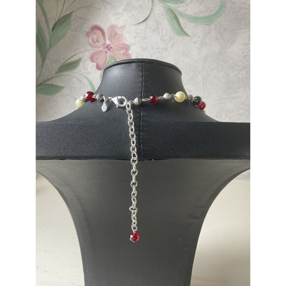 Long Multicolor Beaded Necklace With Silver-Tone Accents & Lobster Clasp - Picture 3 of 4